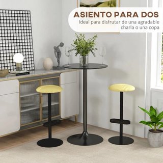 Mesa alta redonda negra