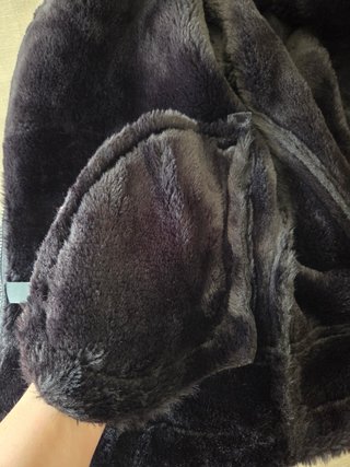 Chaqueta abrigo forrada negra Talla L