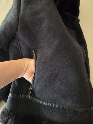 Chaqueta abrigo forrada negra Talla L