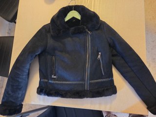 Chaqueta abrigo forrada negra Talla L
