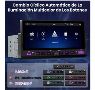 Radio Coche Pantalla Táctil CarPlay 1 DIN