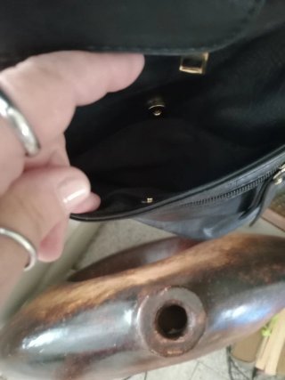 Borsa donna ecopelle nera multi tasche