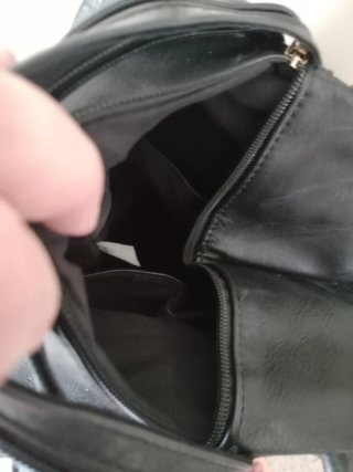 Borsa donna ecopelle nera multi tasche