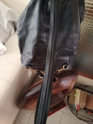 Borsa donna ecopelle nera multi tasche