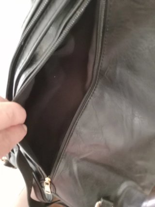 Borsa donna ecopelle nera multi tasche