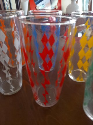 Set 6 Bicchieri Vintage Fantasia Geometrica