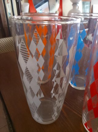 Set 6 Bicchieri Vintage Fantasia Geometrica
