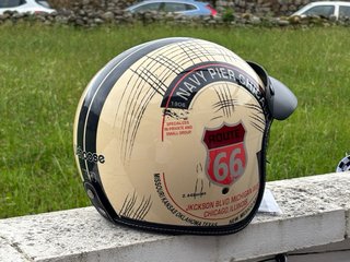 Casco Moto Vintage Route 66