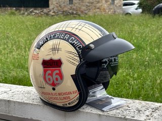 Casco Moto Vintage Route 66
