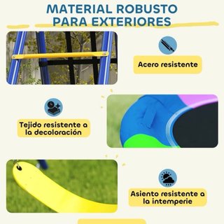 Parque infantil con columpios y red