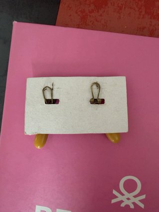 Pendientes lágrima flamenco mostaza