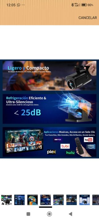 Proyector Portátil 4K Nuevo Android WiFi 6