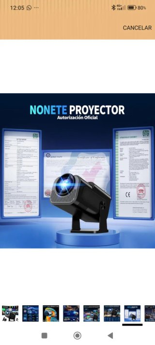 Proyector Portátil 4K Nuevo Android WiFi 6