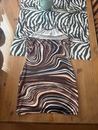 Vestido estampado marrón y negro