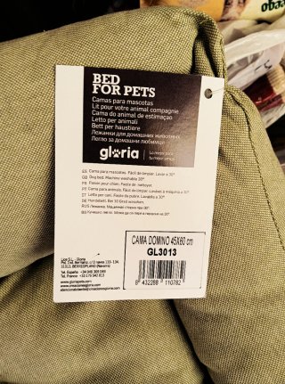 Cama para perros beige/verde oliva