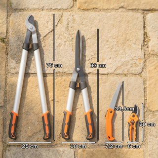 Set da Giardinaggio 4 Pezzi con Cesoie Troncarami