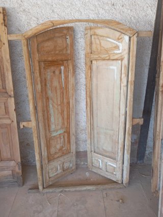Ventana antigua madera 2 hojas y cristales 148x84