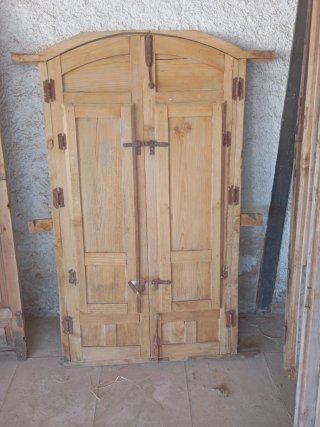Ventana antigua madera 2 hojas y cristales 148x84