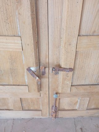 Ventana antigua madera 2 hojas y cristales 148x84