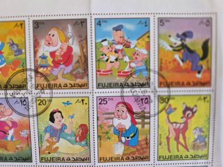 Bloque 20 sellos Disney matasellos Fujeira 1972