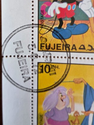Bloque 20 sellos Disney matasellos Fujeira 1972