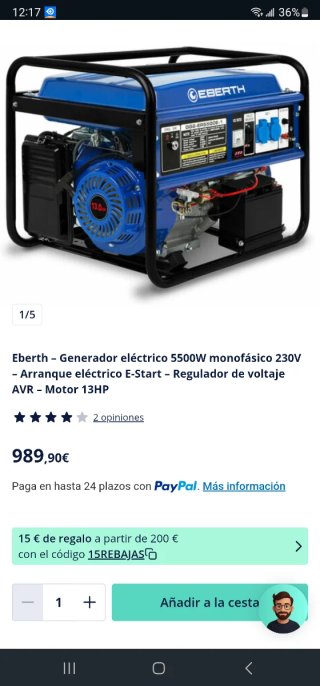 Generador Eléctrico MAC-5500/230 Gasolina
