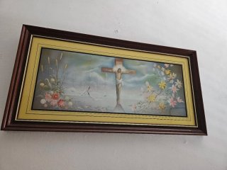 Cuadro de Jesucristo en madera y cristal