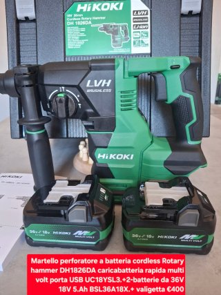 Martello perforatore HiKOKI DH1826DA + 2 batterie