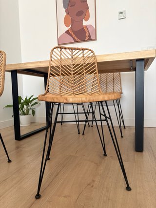 Sillas comedor bambú y metal