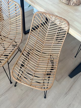 Sillas comedor bambú y metal