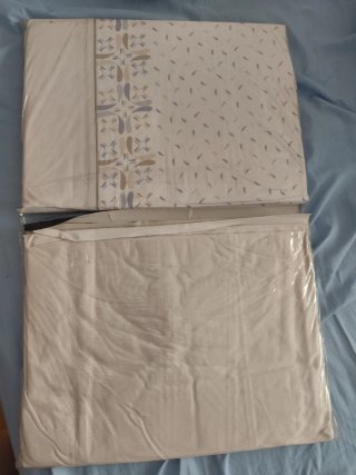 Juego Sábanas 105cm Beige/Verde