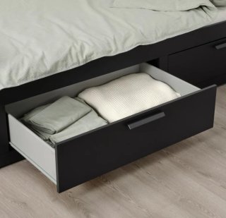 Cama nido doble con cajones - Negro
