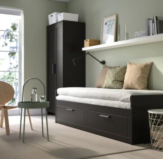 Cama nido doble con cajones - Negro