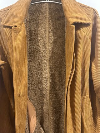 Abrigo largo pana pelo oversize