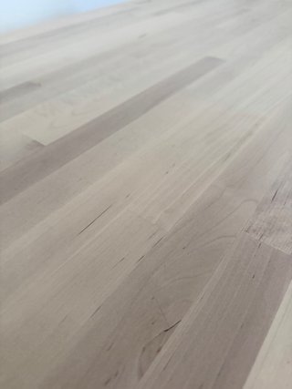 Mesa y banco IKEA abedul estilo nórdico