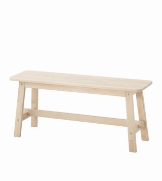 Mesa y banco IKEA abedul estilo nórdico