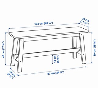 Mesa y banco IKEA abedul estilo nórdico