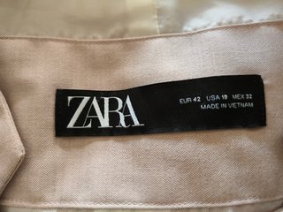 Traje Zara Mujer Beige Chaqueta y Pantalón