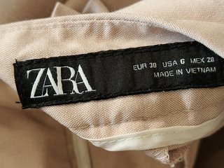 Traje Zara Mujer Beige Chaqueta y Pantalón