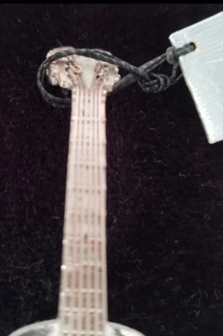 Cuadro Madera con Guitarra Plata