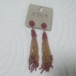 Pendientes Sfera dorados y rojos