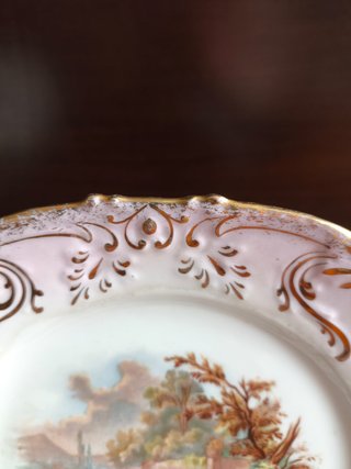 Plato Decorativo Porcelana Antiguo Campestre 20cm