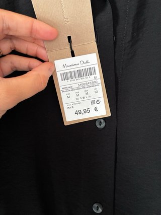 Camisa oversize Massimo Dutti negra