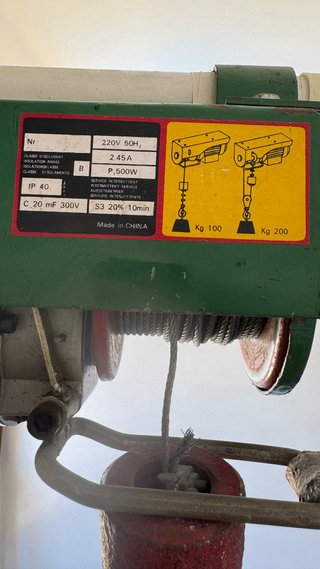Polipasto Eléctrico Canora Industrial 200kg