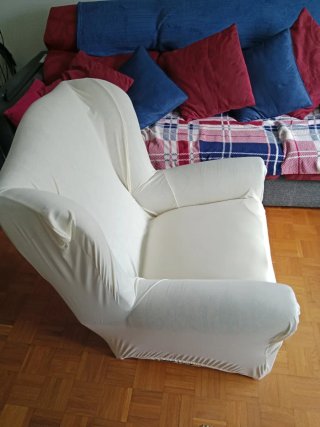 Butaca de tela con estampado