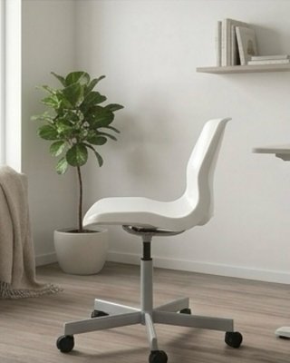 Silla de Escritorio con Ruedas – Blanca
