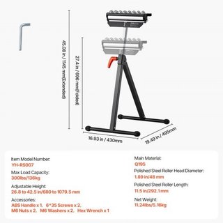 Supporto a rulli, capacità di carico 136 kg (300 l