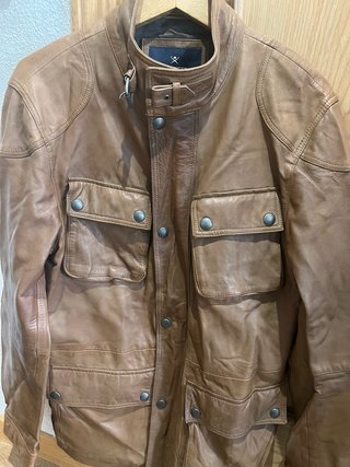 Cazadora Cuero Hackett London Talla M Marrón
