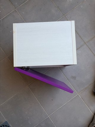 Mueble Cajón Almacenaje Morado Metal