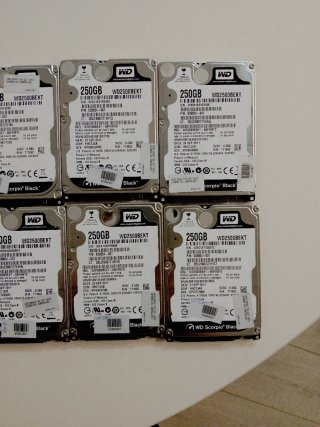 Lote 10x HDD 2.5 WD Scorpio Black 250GB